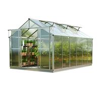 GFP Serre Topas 6 Cadre Aluminium 225x384 cm Plaques Double paroi 6 mm avec Cadre de Fondation et ouvre-fenêtre Automatique