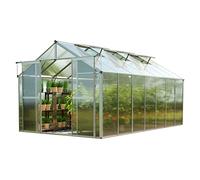 GFP Serre Topas 7 Cadre Aluminium 225x449 cm Plaques Double paroi 8 mm indéformables & résistantes aux intempéries
