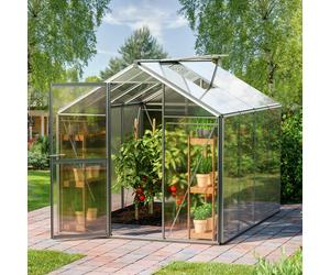 GFP Standard 192 x 256 cm Serre de jardin, incl. kit d'accessoires XL, 6 mm panneaux double paroi - (GFPV00015)