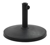 GFRMPORM Base de parasol en polyrésine 10 kg Noir | Résistant aux intempéries, boulon de verrouillage, tube de 57 mm, adaptateur pour 38 et 48 mm