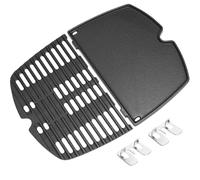 GFTIME 6558 7644 Plaque de cuisson en fonte pour barbecue à gaz Weber Q100, Q120, Q140, Q1000, Q1200, Q1400, 32,3 x 21,6 cm Plaque de cuisson en fonte et grille de cuisson pour Weber Q100, Q1000 Serie