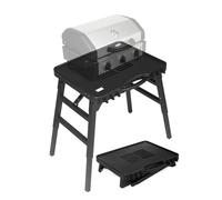 GFTIME Chariot de barbecue portable pour Enders Urban, Weber Q100/Q200/Q300, Ninja Woodfire, Burnhard Wayne - Support de barbecue d'extérieur pliable avec pieds réglables en hauteur