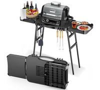 GFTIME Chariot de barbecue universel portable pour Enders Urban, Weber Q100 Q200 Q300 Series, Ninja Woodfire Grill, Burnhard Wayne, Support de barbecue universel, Support de barbecue pliable pour