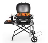 GFTIME Chariot pour Weber Q1000, Q2000 barbecues à gaz, chariot de grill pour Blackstone 43/56cm, support de barbecue extérieur, chariot de service pour barbecue pour Weber Q1200, Q1400, Q2200, Q2400.