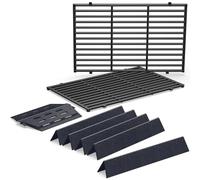 GFTIME Grille de Cuisson en Fonte de 49,5 x 32,5 cm et Barres de flavorizer 7621 de 44,5 cm et Barres de flavorizer de 33,7 cm 7622 pièces de Rechange pour Weber Genesis E/S-310/320/330 (2007-2016