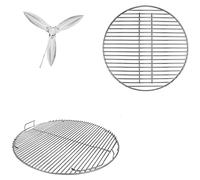 GFTIME Grille de Cuisson, Grille à Charbon et Système de Nettoyage pour Grils à Charbon Weber 57CM One-Touch Silver, Bar-B-Kettle, Master-Touch, One-Touch, pour Weber 7436, 7441, 7444