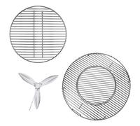 GFTIME Grille de Cuisson, Grille à Charbon et Système Nettoyage pour Charbon Weber 57CM One-Touch Silver, Bar-B-Kettle, Master-Touch et One-Touch, pour Weber 8835, 7441, 7444