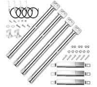 GFTIME Lot de 4 brûleurs universels et tubes croisés de 31 cm à 45 cm pour Landmann, Enders, Barbecook, Charbroil, Campingaz, Taino, Tepro, Proficook, Perfect Flame, en acier inoxydable