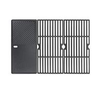 GFTIME Plaque de gril et grille en fonte 43 x 21 cm pour Enders Boston 3, Enders Monroe 3 Pro, Barbecook Siesta 310, Landmann Triton 3&4, Profi Cook PC-GG 1058/1059, Lot de 3 pièces de rechange