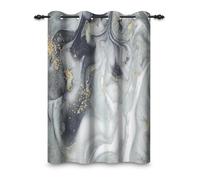 ggaimwf 117x183cm Marbre Rideau à œillets Abstrait Art Moderne Texture dorée Gris ombré Imprimé Pierre Vintage Séparateurs de pièces Occultants Rideaux pour fenêtres Chambre Salon,1 Panneau Simple