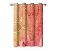 ggaimwf 135x229cm Marbre Rideau à œillets Abstrait Art Moderne Texture dorée Orange Luxe Imprimé Pierre Vintage Séparateurs de pièces Occultants Rideaux pour fenêtres Chambre Salon,1 Panneau Simple