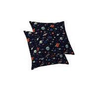 ggaimwf Galaxie Housse de Coussin Ensemble de 2 Espace extérieur Planète Univers Étoile Météorite Jetez des taies d’Oreiller Oreillers décoratifs pour Enfants Lit Canapé Salon Chambre 60x60cm