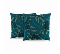 ggaimwf Housse de Coussin Vert Pin Feuilles de Palmiers Vert pin Jungle Aloha Housses de Coussin carrées pour hawaïen Décor de fête de Jardin Salon Chambre Canapé Terrasse Banc 60x60cm Lot de 2