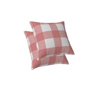 ggaimwf Housses de Coussin Vichy Pastel Rose poudré Tartan Coussins de Chaise à Carreaux Ferme Housses de Coussin Aspect Lin Carreaux pour lit Canapé Salon Extérieur Jardin 40x40cm Lot de 2