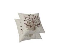 ggaimwf Housses de coussins décoratifs Automne Feuilles d'érable Housses de coussin beiges Motif feuille Taies d’oreiller Boho pour canapé Salon de jardin Canapé Housses de coussin 45 x 45 cm Lot de 2