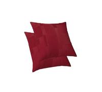 ggaimwf Housses de Coussins Rouges Lot de 2 40x40cm Coussins Bordeaux pour canapé Écarlate LuxeLinge Doux Housses de Coussin carrées Salon décoratif Balcon Patio Extérieur Taies d'oreiller