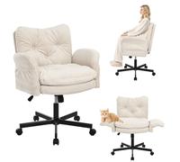 GGCIR Criss Cross Chaise de bureau large avec accoudoirs rabattables | Accoudoirs rabattables, siège large, coussin à ressort semblable à un nuage, bascule à 120°, poches latérales