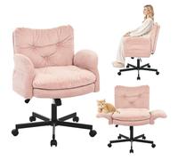 GGCIR Criss Cross Chaise de bureau large avec accoudoirs rabattables | Accoudoirs rabattables, siège large, coussin à ressort semblable à un nuage, bascule à 120°, poches latérales