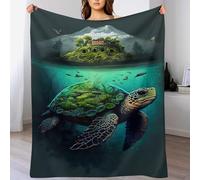 GGJJTT Couverture Polaire Flannel Tortue Doux Thermique pour Lit Et Canapé pour Améliorer Le Sommeil 150×200cm