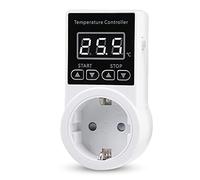 Ggnaxivs 1 Prise de Thermostat avec Capteur, Prise de ContrôLeur de TempéRature NuméRique, Interrupteur de TempéRature éTanche, Prise UE