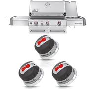 GGTE 88848 Poignées de brûleur de barbecue à gaz, pièces de rechange compatibles avec les barbecues à gaz Weber Genesis 300 Series (2011-2016) Pack de 3
