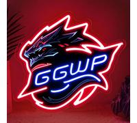 GGWP Gaming Enseigne Néon Pour Bar Chambre D'Adolescent Man Cave Et Salle De Jeux,Dragon Panneau LED Cadeau Pour Joueurs Adolescents,Game Neon Schild Décoration Murale Alimenté Par USB （13.8"*13"）
