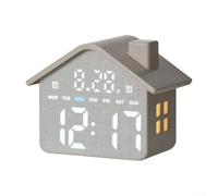 GH8063 Réveil pour enfants avec veilleuse douce - Écran LCD affiche le jour et la date - Horloge silencieuse sans tic-tac pour chambre à coucher (GH8063 gris)