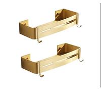 GHBSDNEPP Étagères Flottantes de Coin de Salle de Bain, Étagères de Douche en Or Brossé, Étagère de Rangement Triangulaire pour Salle de Bain, Étagère de Rangement Murale, Perforation, pour/Cu