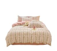 GHHZML Milk Velvet Duvet Set Autumn Winter | Double-Sided Fleece Bedding Cover with Sheet(White,1.5msheet4pcsset)