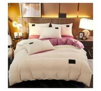 GHHZML Solid Color Velvet Duvet Cover 220X240 Winter | Thick Warm Bedding Set Twin Queen King Comforter Cover(White,150x200cm 3pcs)
