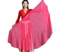 GHHZML Voile Éventail en Mousseline Grand éventail en Mousseline de Soie, Voile d'ouverture, Accessoires Danse, poignée Pliable arête Poisson, Chinois 85cm(Color 2,1PCS)