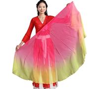 GHHZML Voile Éventail en Mousseline Grand éventail en Mousseline de Soie, Voile d'ouverture, Accessoires Danse, poignée Pliable arête Poisson, Chinois 85cm(Color 10,2PCS)