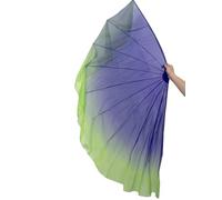GHHZML Voile Éventail en Mousseline Grand éventail en Mousseline de Soie, Voile d'ouverture, Accessoires Danse, poignée Pliable arête Poisson, Chinois 85cm(Color 8,1PCS)