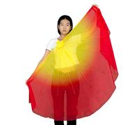 GHHZML Voile Éventail en Mousseline Grand éventail en Mousseline de Soie, Voile d'ouverture, Accessoires Danse, poignée Pliable arête Poisson, Chinois 85cm(Color 3,2PCS)