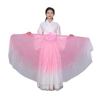 GHHZML Voile Éventail en Mousseline Grand éventail en Mousseline de Soie, Voile d'ouverture, Accessoires Danse, poignée Pliable arête Poisson, Chinois 85cm(Color 5,2PCS)