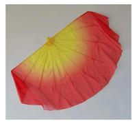 GHHZML Voile Éventail en Mousseline Grand Voile en Mousseline de Soie, Accessoires Danse, poignée Pliable arête Poisson, 85cm 95cm, 1 pièces(Color 2,85CM 1PCS)