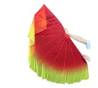 GHHZML Voile Éventail en Mousseline Voile d'éventail en arête de Poisson, 2 pièces, Accessoires d'ouverture scène Danse, Grand éventail Mousseline Soie Couleur dégradée, 85cm(Color 24)