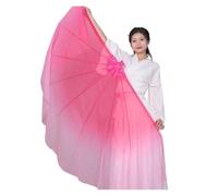 GHHZML Voile Éventail en Mousseline Voile d'éventail en arête de Poisson, 2 pièces, Accessoires d'ouverture scène Danse, Grand éventail Mousseline Soie Couleur dégradée, 85cm(Color 11)