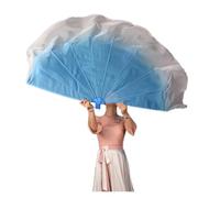 GHHZML Voile Éventail en Mousseline Voile d'éventail en arête de Poisson, 2 pièces, Accessoires d'ouverture scène Danse, Grand éventail Mousseline Soie Couleur dégradée, 85cm(Color 20)