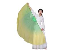GHHZML Voile Éventail en Mousseline Voile d'éventail en arête de Poisson, 2 pièces, Accessoires d'ouverture scène Danse, Grand éventail Mousseline Soie Couleur dégradée, 85cm(Color 15)