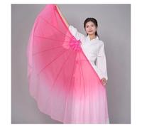 GHHZML Voile Éventail en Mousseline Voile d'éventail en arête de Poisson, 2 pièces, Accessoires scène Danse d'ouverture, Mousseline Soie, dégradé Couleur, culte, Grands Fans 85cm(Color 7)