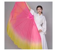 GHHZML Voile Éventail en Mousseline Voile d'éventail en arête de Poisson, 2 pièces, Accessoires scène Danse d'ouverture, Mousseline Soie, dégradé Couleur, culte, Grands Fans 85cm(Color 13)