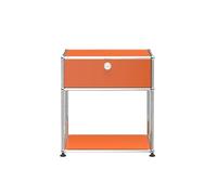 GHIJZQVNKLC Table de Nuit INOX, Armoire de Rangement, Chambre à Coucher | Armoire fermée, dessus plat, acier inoxydable, surface facile à nettoyer(Pure Orange)