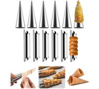 GHKLNY Lot de 12 moules à pâtisserie en forme de corne de crème en acier inoxydable pour cannoli (cône et tube)