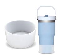 GHKLNY Lot de 2 coques de protection en silicone pour tasse à eau de protection Stanley Cup Fond de pare-chocs pour Stanley Adventure 40 oz, 30 oz, 20 oz Accessoires (Transparent 2 pièces, OD : 9 cm)