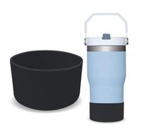 GHKLNY Lot de 2 housses de protection en silicone pour bouteille d'eau Stanley Cup Quencher Adventure - 1060 ml, 900 ml, 500 ml, 500 ml (noir, 2 pièces, diamètre extérieur :
