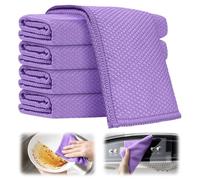 GHKLNY Lot de 5 chiffons de nettoyage en microfibre pour nettoyage de voiture, chiffons épais et à séchage rapide pour le nettoyage de la maison, de la cuisine (violet)