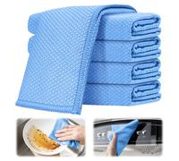 GHKLNY Lot de 5 chiffons de nettoyage en microfibre pour nettoyage de voiture, chiffons épais et à séchage rapide pour le nettoyage de la maison, de la cuisine (bleu)