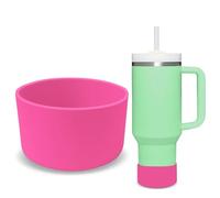 GHKLNY Stanley Cup Lot de 2 étuis de protection en silicone pour bouteille d'eau Stanley Cup Quencher Adventure 125 ml, 910 ml, 500 ml, 500 ml (rose vif, 2 pièces, diamètre