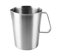 Ghligna Argenté Verre Doseur Cuisine avec Poignée 2L, 15x12x18.3cm Inoxydable Verre Mesureur Cuisine, Inoxydable Gobelet Doseur pour la Maison, le Restaurant, le Bar, le Magasin de thé